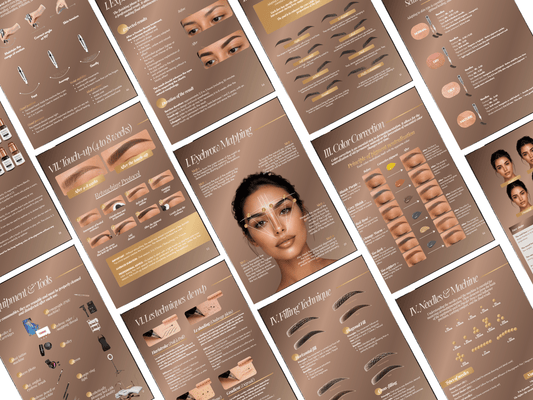 Ombré Powder Brows Training Manual Template | Editable PMU Training Kit Canva