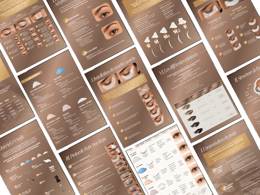 Modèle de Manuel de Formation Korean Lash Lift & Teinture | Livret & Kit de Formation Lash Lift Coréen Cils Canva