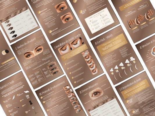 Modèle de Manuel de Formation Lash Lift & Teinture | Livret & Kit de Formation Cils Canva