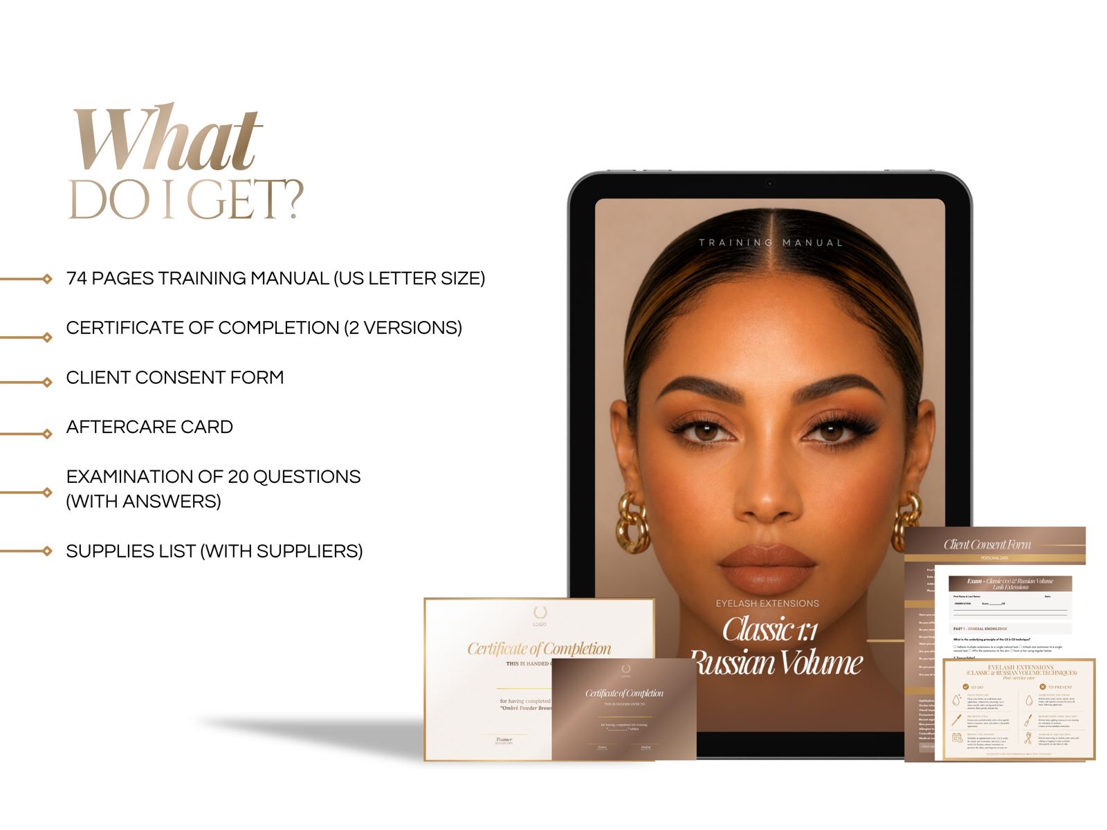 Lash Extensions Training Manual Template | Classic & Russian Volume Training Kit Canva