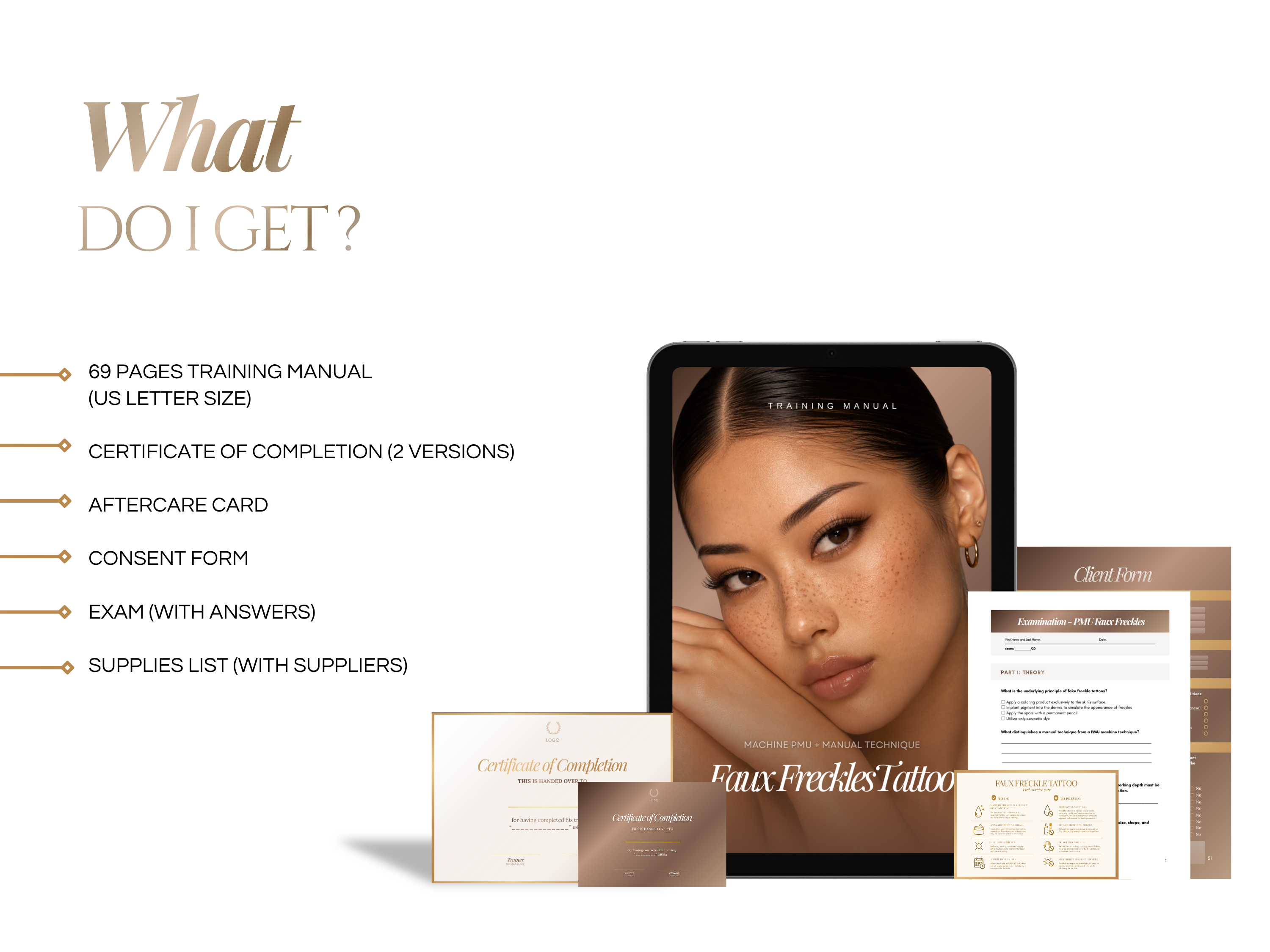 Faux Freckles Tattoo Training Manual Template | Editable PMU Training Kit Canva