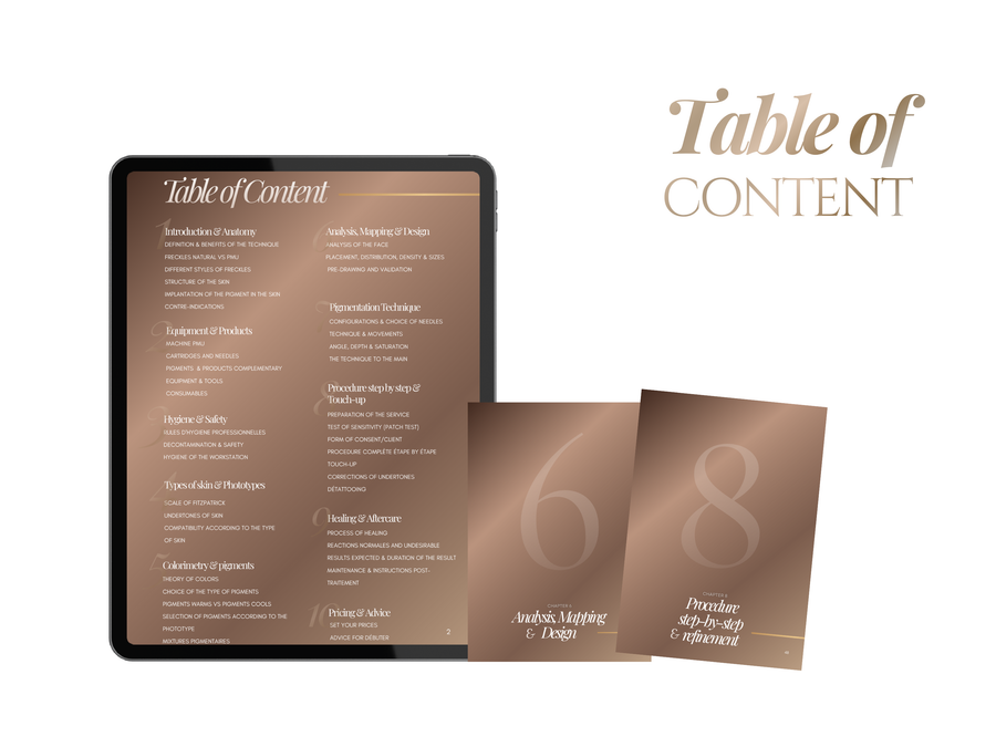 Faux Freckles Tattoo Training Manual Template | Editable PMU Training Kit Canva
