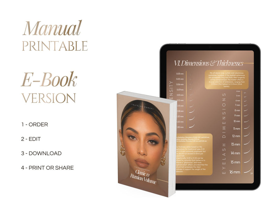 Lash Extensions Training Manual Template | Classic & Russian Volume Training Kit Canva