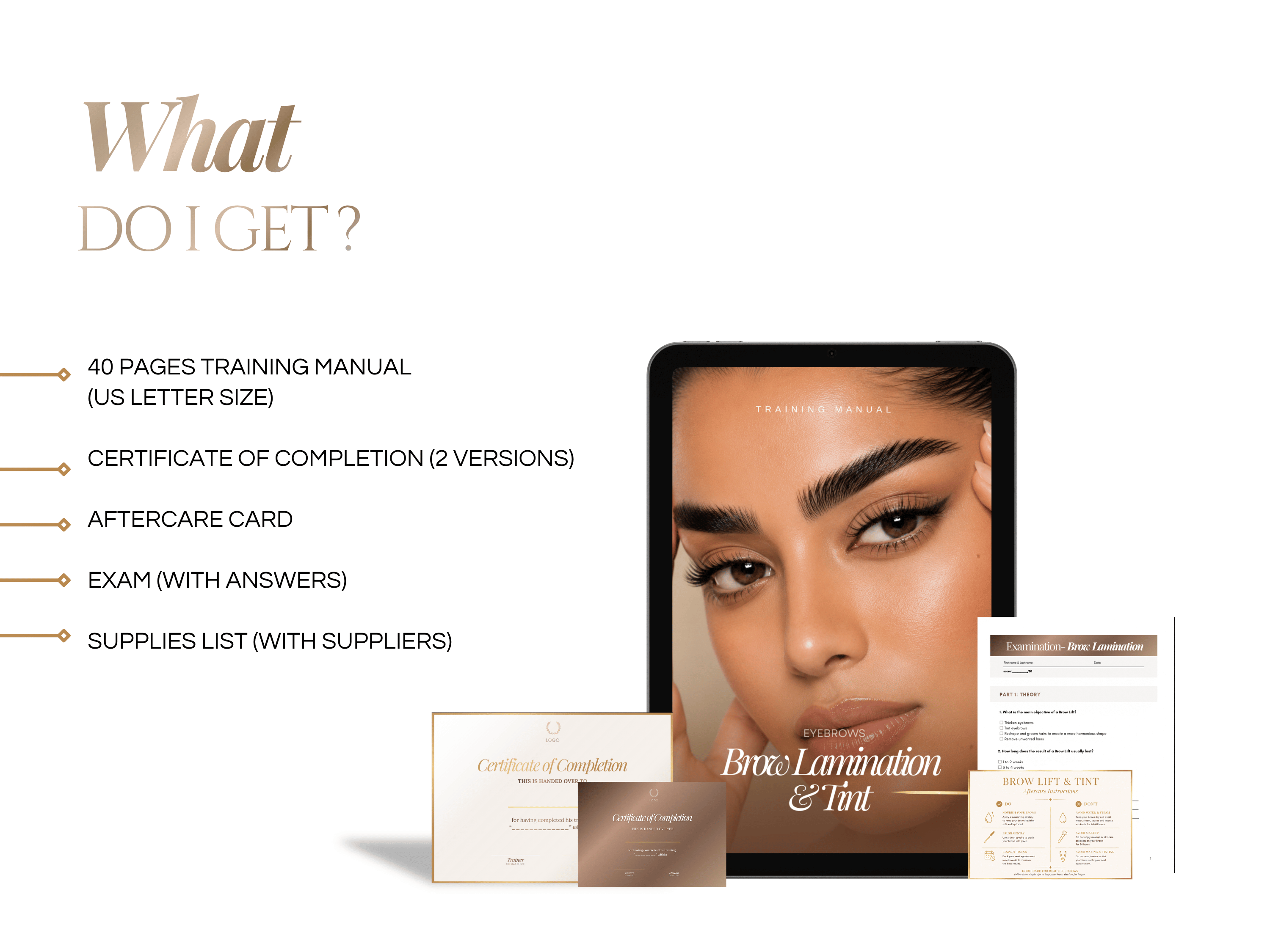 Brow Lamination & Tint Training Manual Template | Editable Canva Training Kit