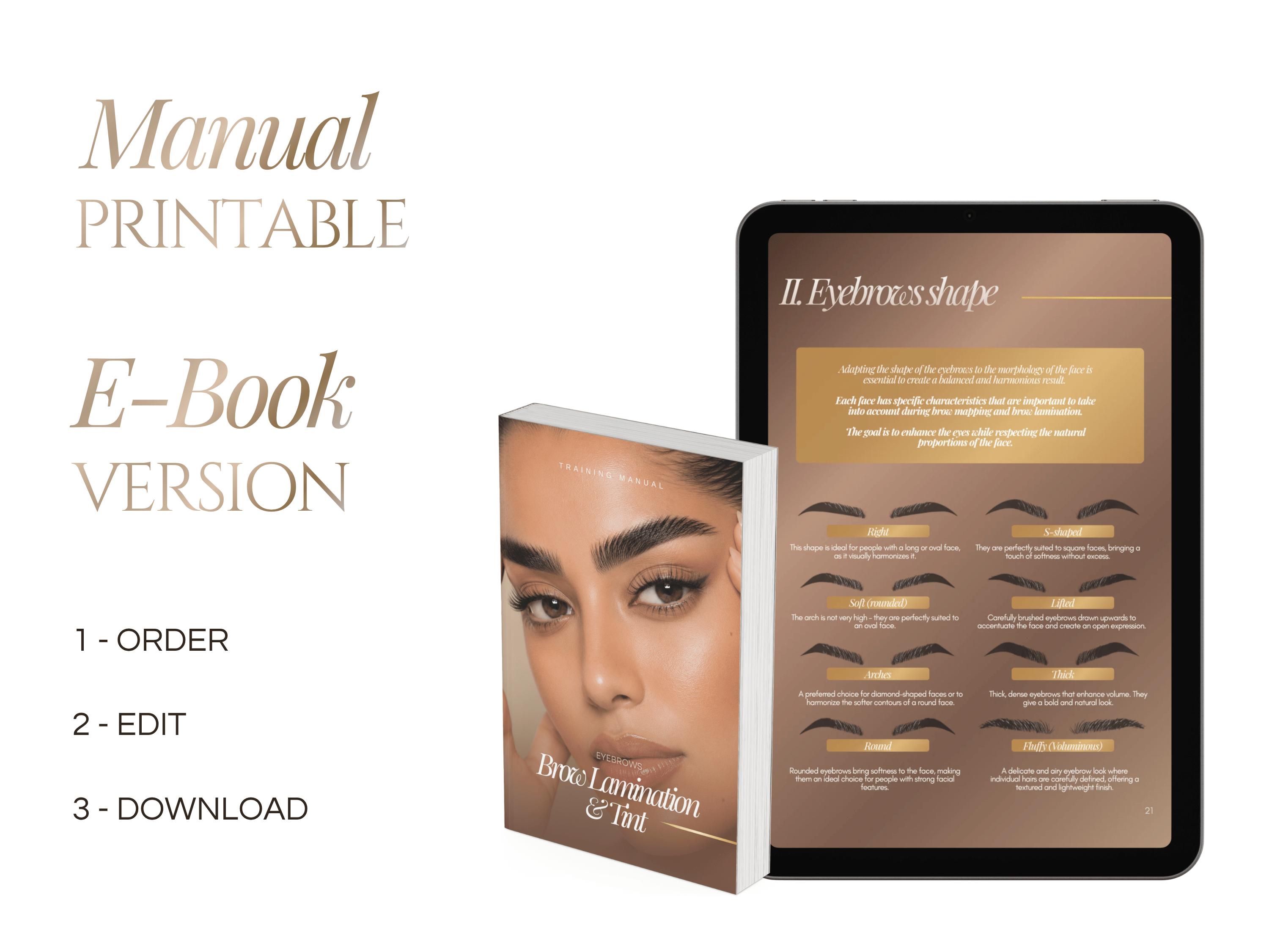 Brow Lamination & Tint Training Manual Template | Editable Canva Training Kit