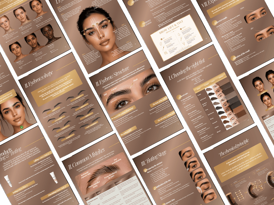 Brow Lamination & Tint Training Manual Template | Editable Canva Training Kit