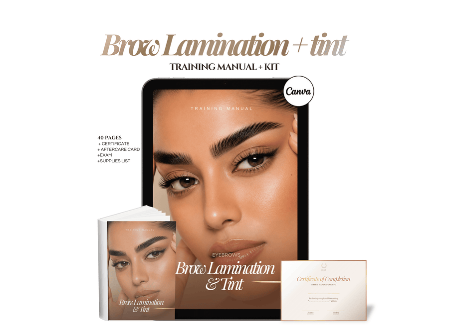 Brow Lamination & Tint Training Manual Template | Editable Canva Training Kit