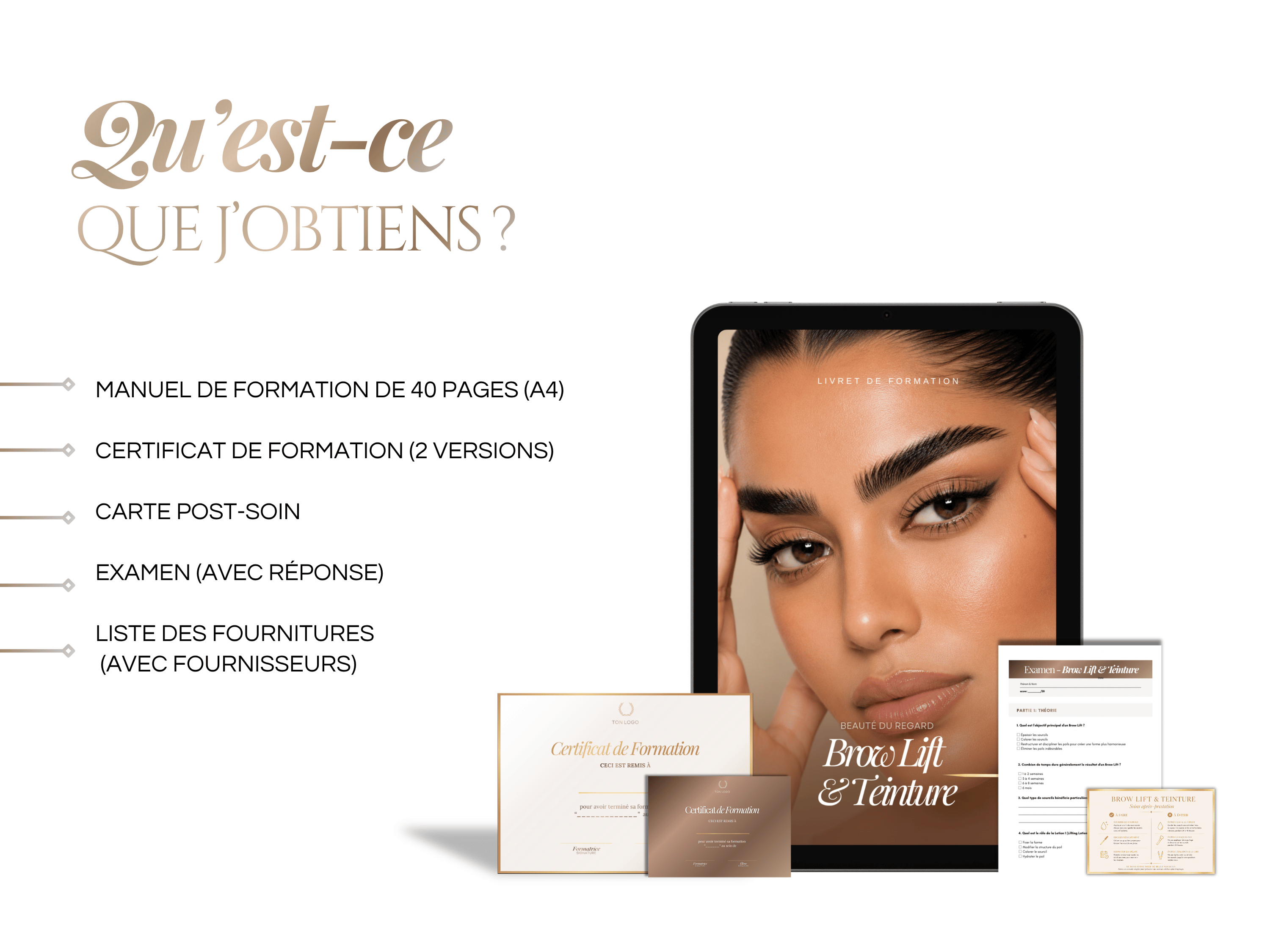 Modèle de Manuel de Formation Brow Lamination & Teinture | Livret & Kit de Formation Brow Lift Sourcils Canva