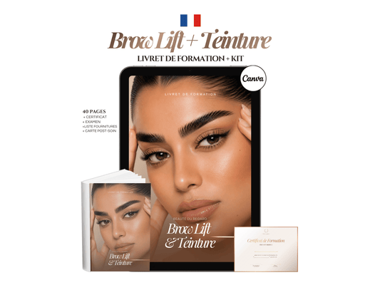 Modèle de Manuel de Formation Brow Lamination & Teinture | Livret & Kit de Formation Brow Lift Sourcils Canva