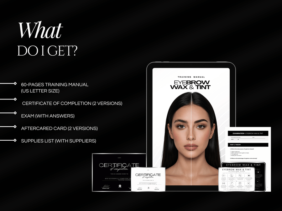 Eyebrow Wax & Tint Training Manual Template | Editable Eyebrow Training Kit Canva