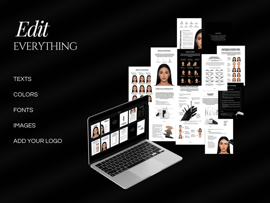 Eyebrow Wax & Tint Training Manual Template | Editable Eyebrow Training Kit Canva