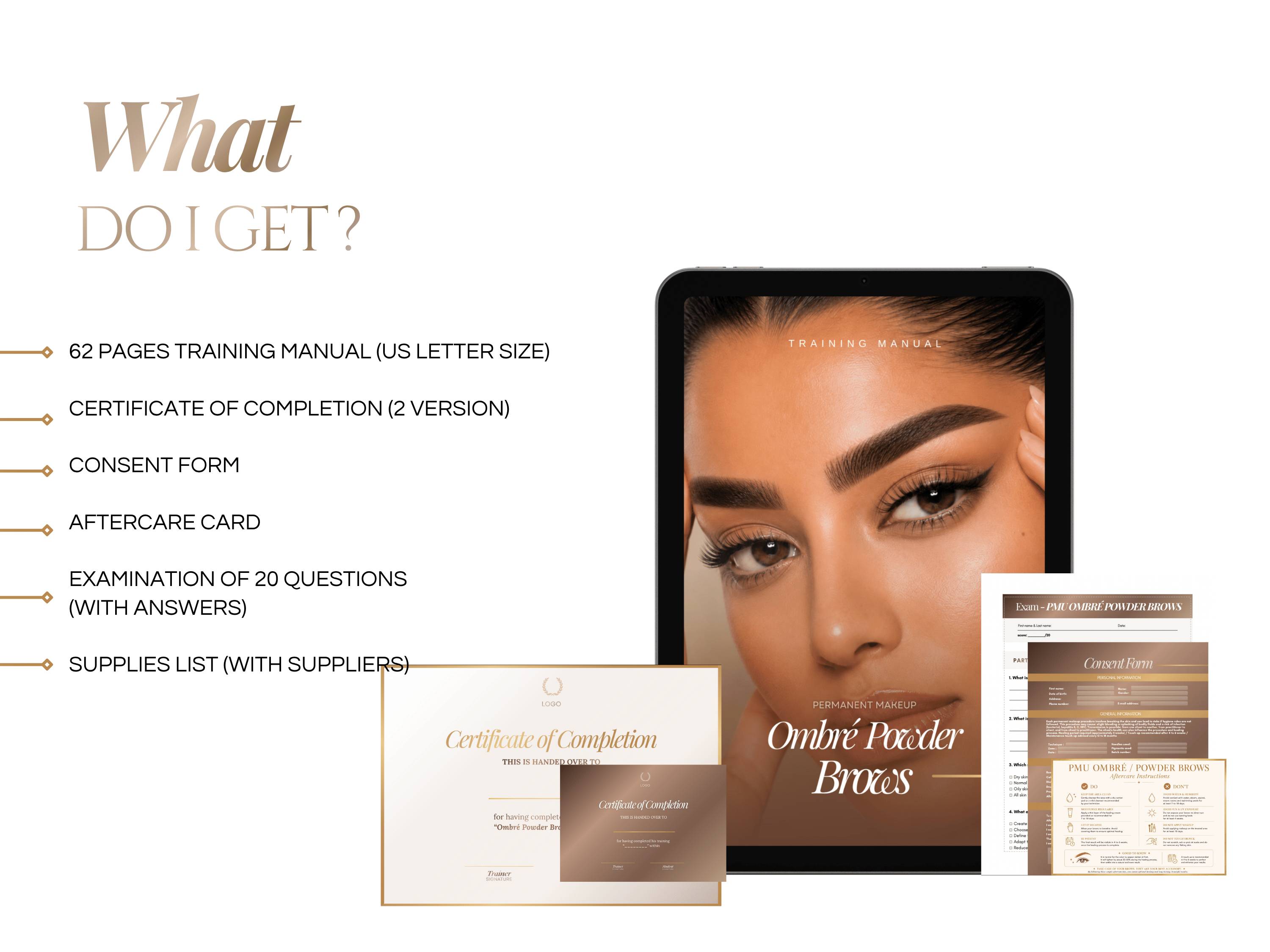 Ombré Powder Brows Training Manual Template | Editable PMU Training Kit Canva