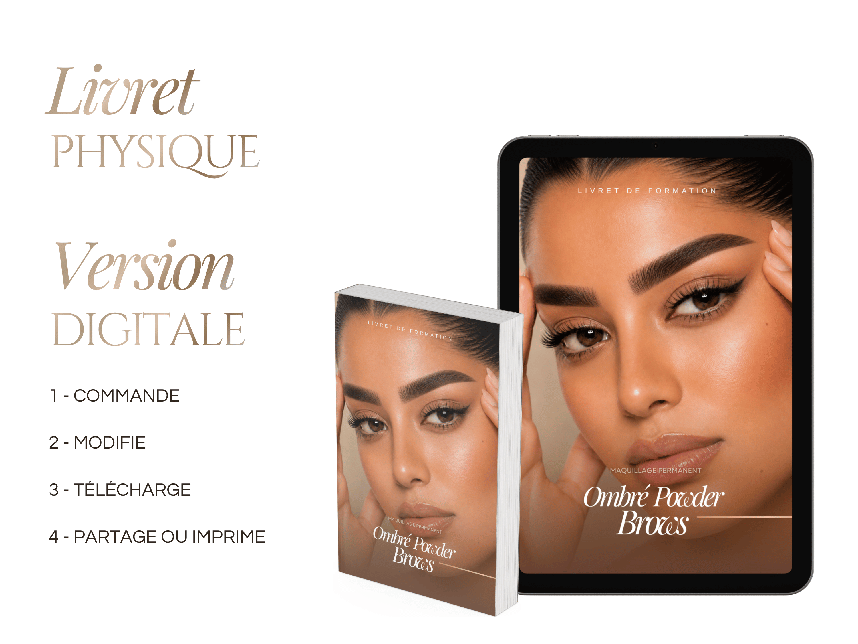 Modèle de Manuel de Formation Ombré Powder Brows | Livret PMU & Kit de Formation Canva