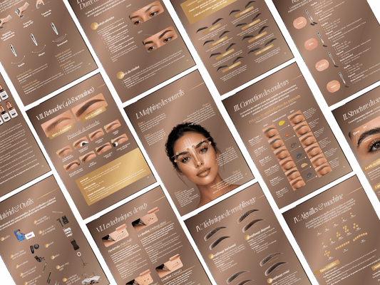 Modèle de Manuel de Formation Ombré Powder Brows | Livret PMU & Kit de Formation Canva