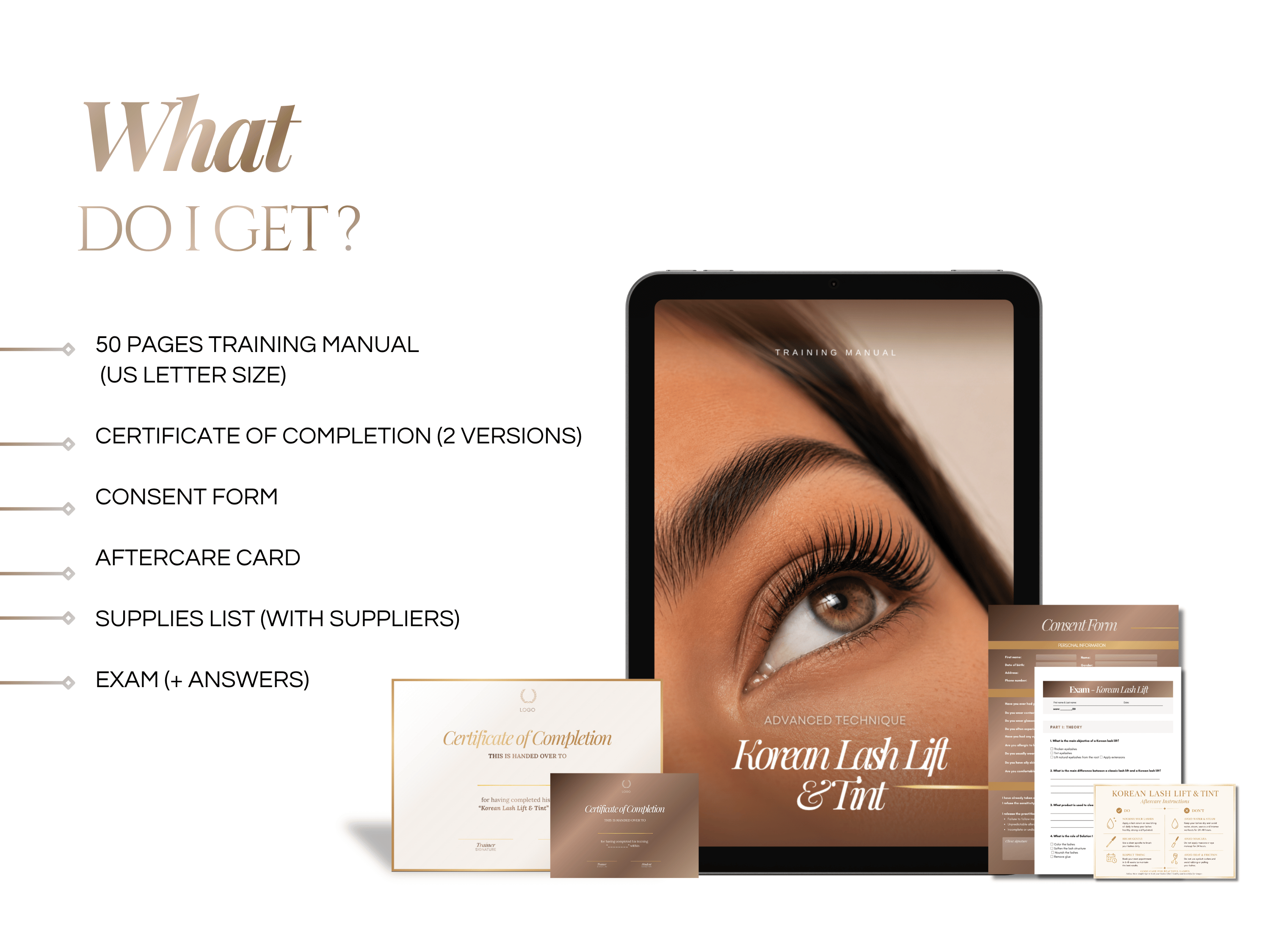 Korean Lash Lift & Tint Training Manual Template | Editable Lash Training Kit Canva