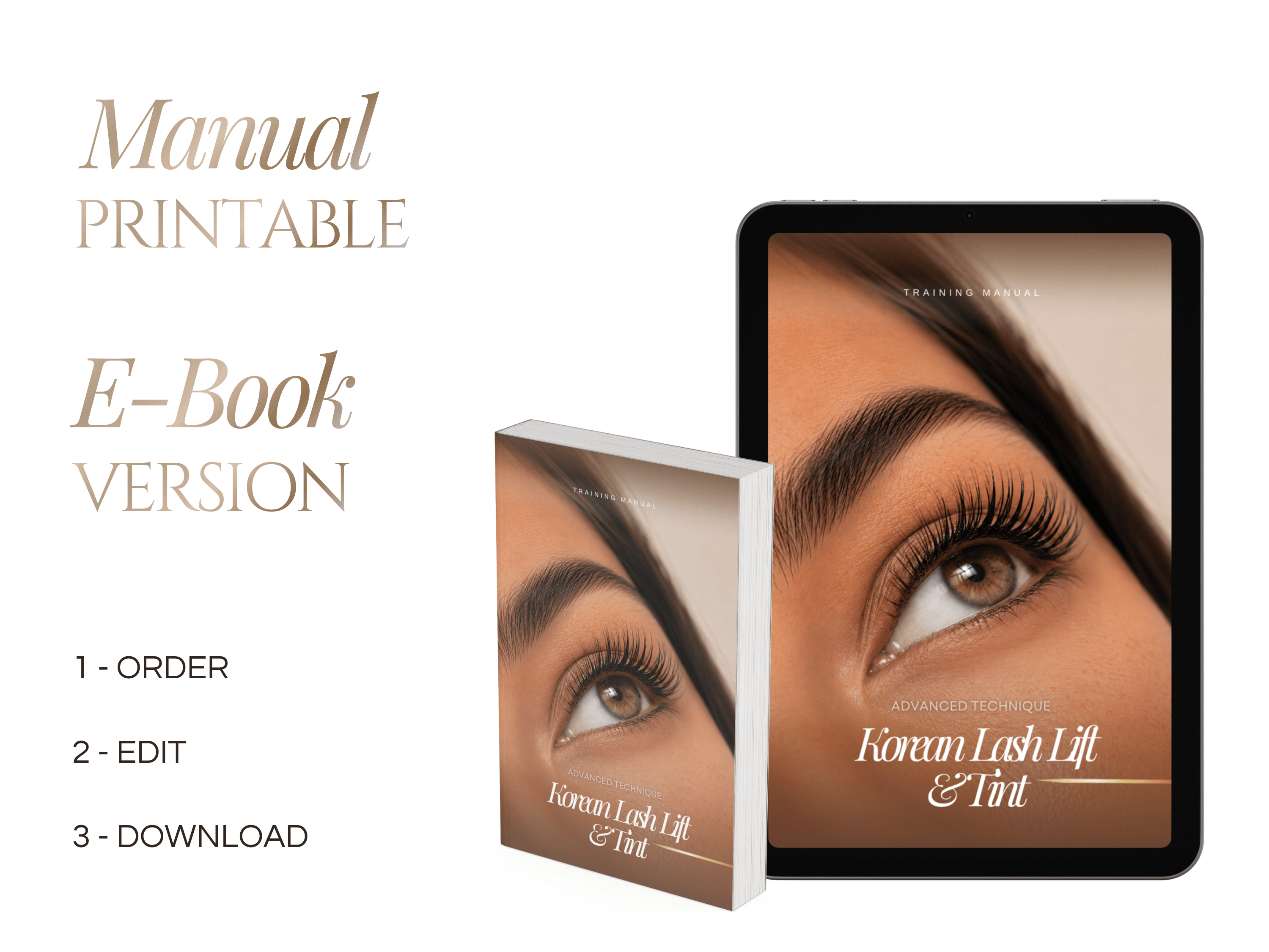 Korean Lash Lift & Tint Training Manual Template | Editable Lash Training Kit Canva
