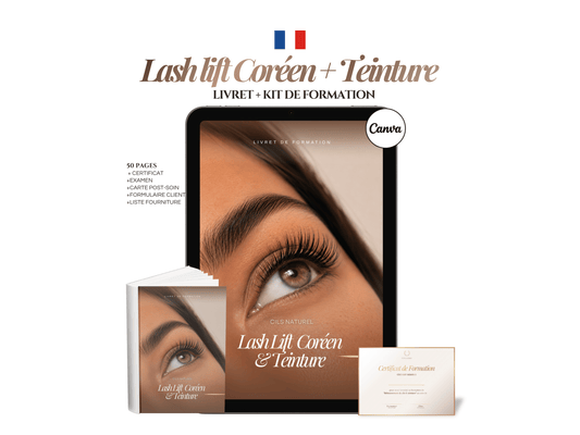 Modèle de Manuel de Formation Korean Lash Lift & Teinture | Livret & Kit de Formation Lash Lift Coréen Cils Canva