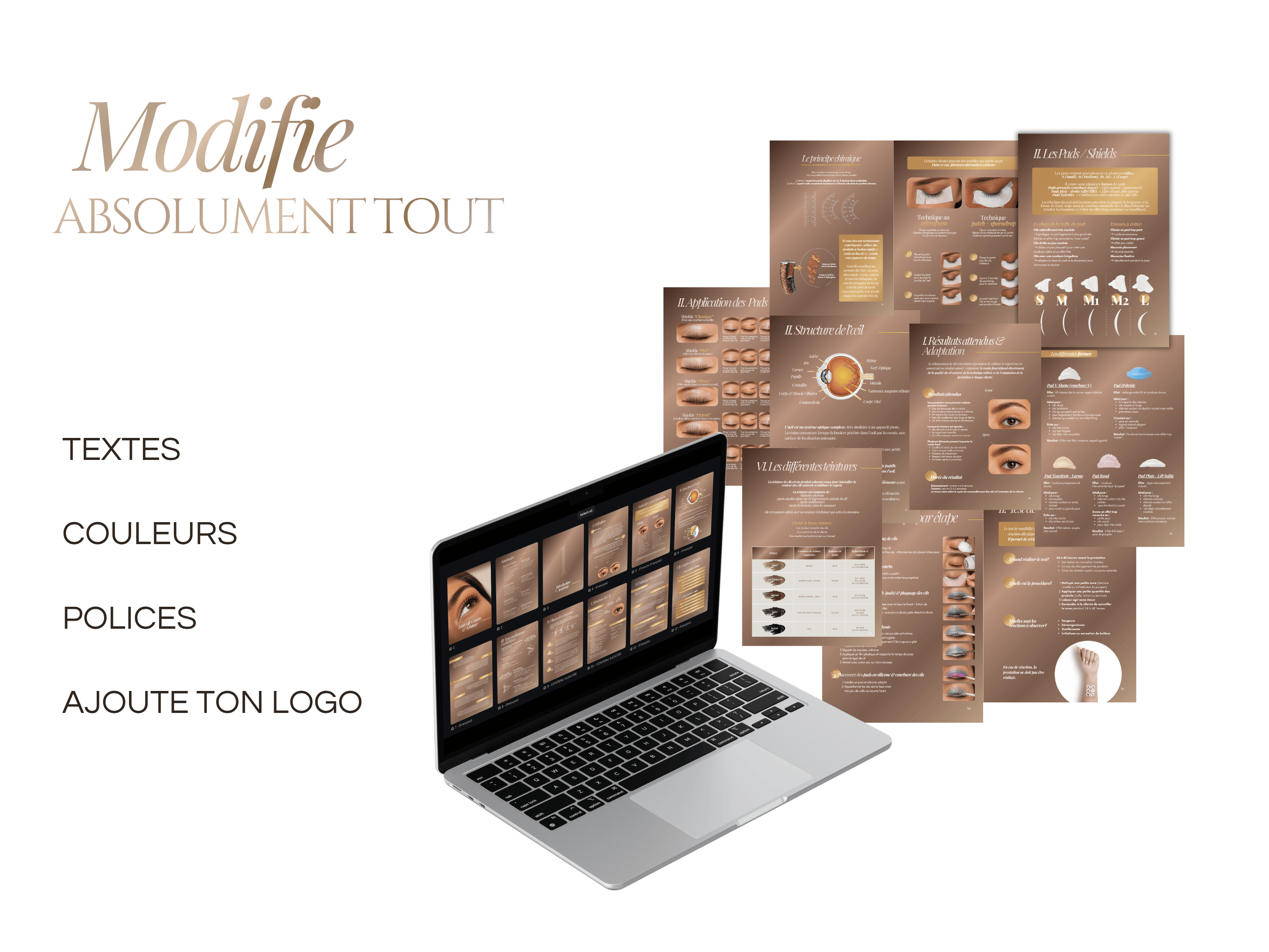 Modèle de Manuel de Formation Korean Lash Lift & Teinture | Livret & Kit de Formation Lash Lift Coréen Cils Canva