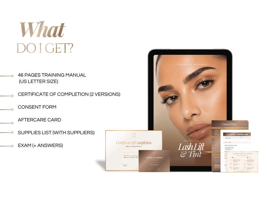 Lash Lift & Tint Training Manual Template | Editable Lash Training Kit Canva