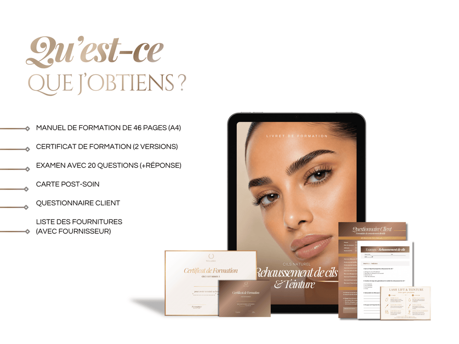 Modèle de Manuel de Formation Lash Lift & Teinture | Livret & Kit de Formation Cils Canva