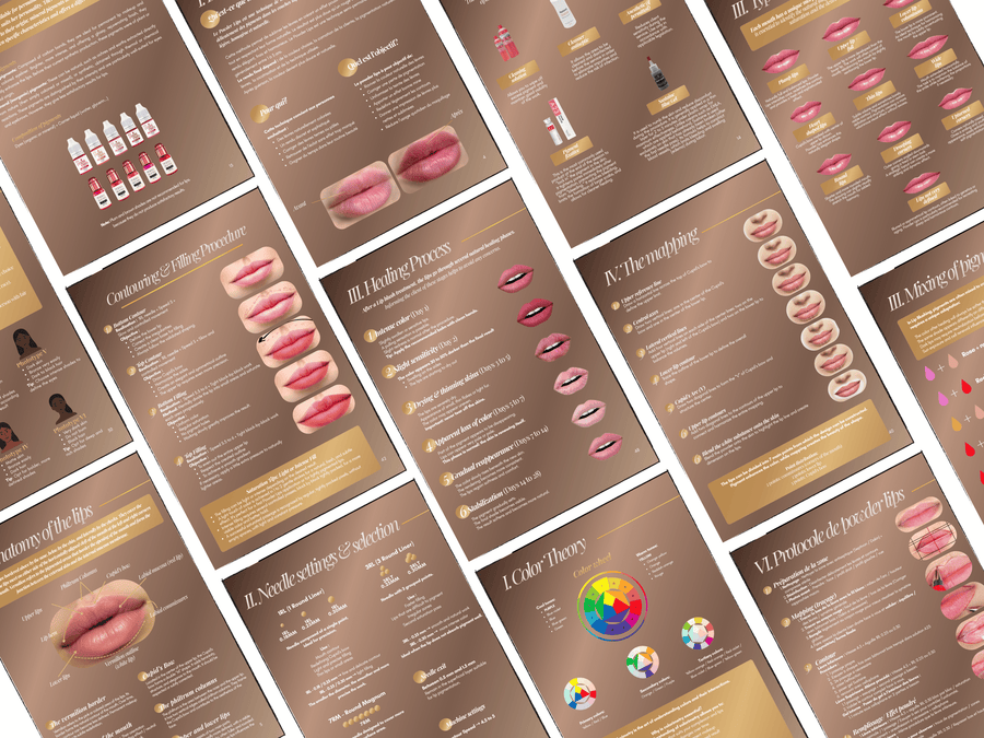 Lip Blush Training Manual Template | Editable PMU Lip Blush Training Kit Canva