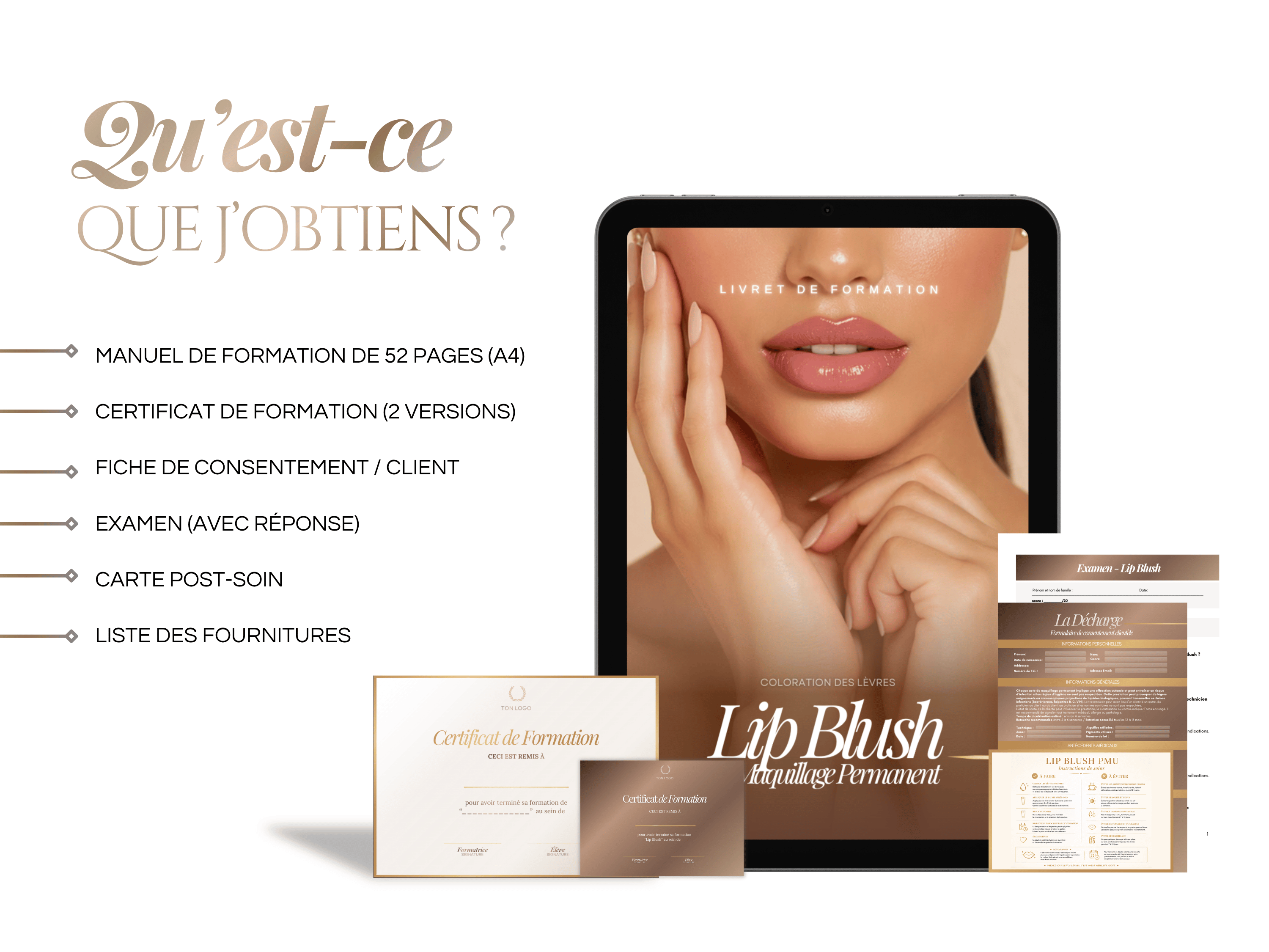 Modèle de Manuel de Formation Lip Blush | Livret & Kit de Formation PMU Lip Blush Canva