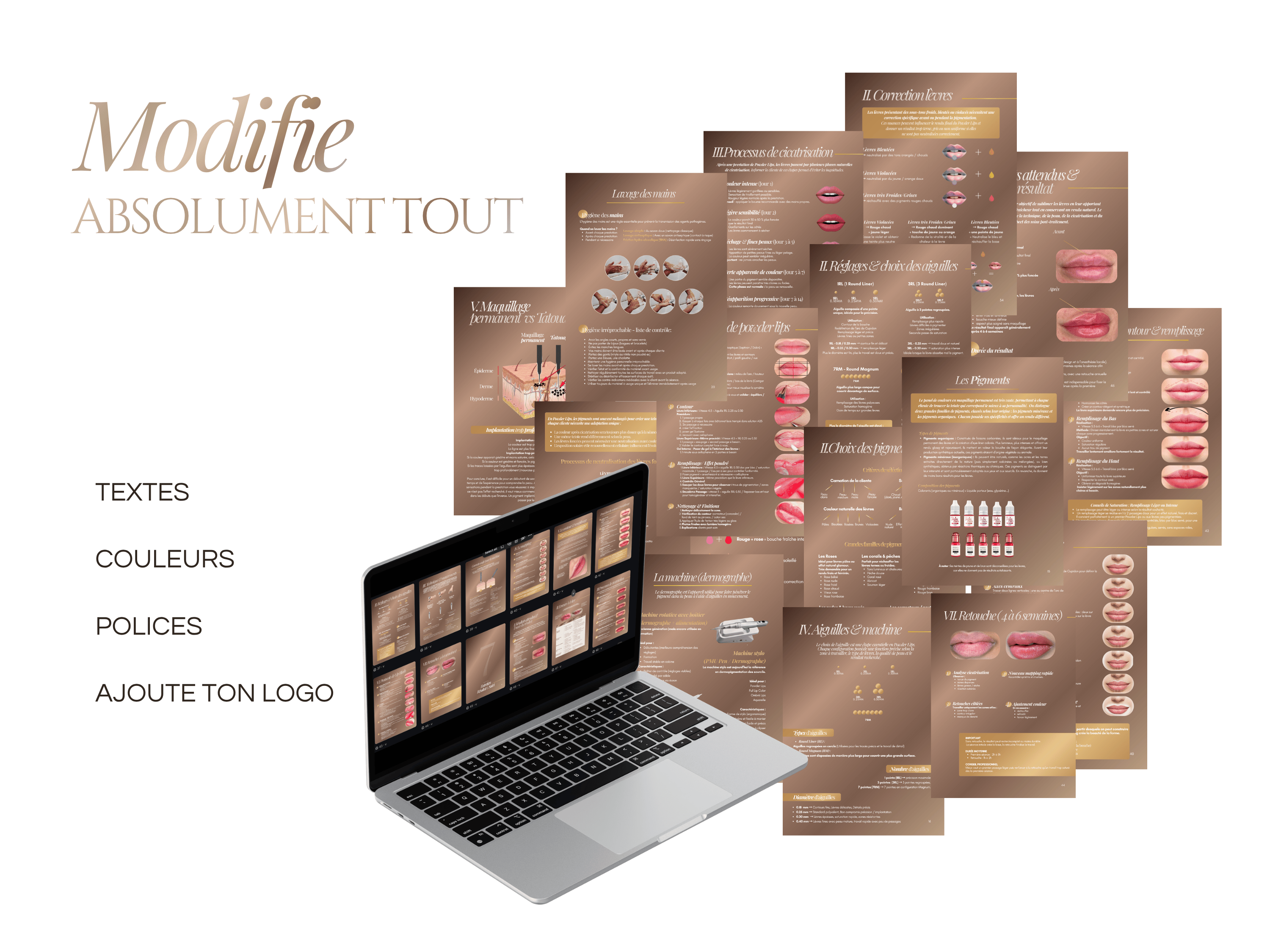 Modèle de Manuel de Formation Lip Blush | Livret & Kit de Formation PMU Lip Blush Canva