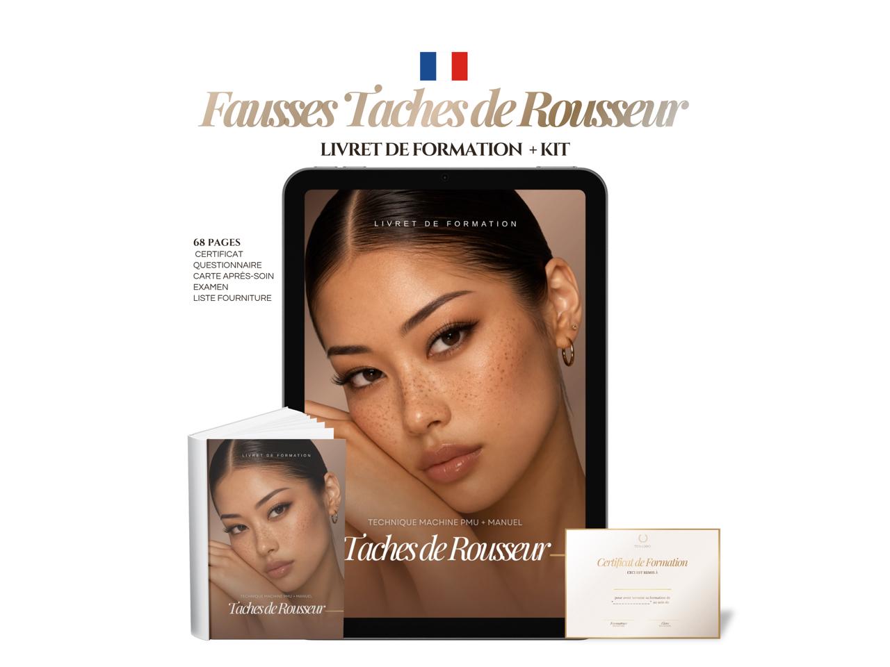 Modèle de Manuel de Formation Fausses Taches de Rousseur | Livret PMU & Kit de Formation Canva