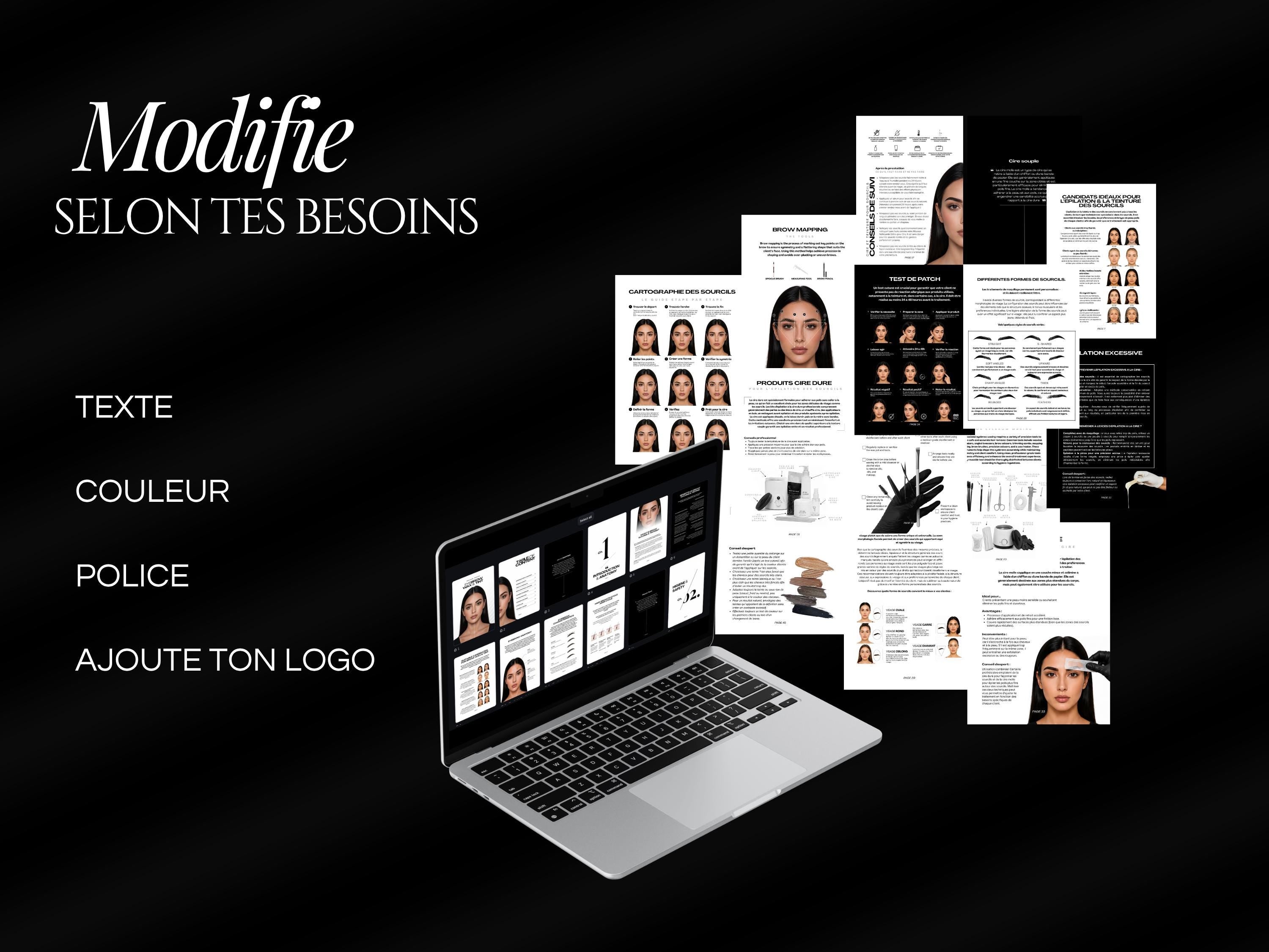 Modèle de Manuel de Formation Eyebrow Wax & Tint | Livret de Formation & Pack Canva – product preview 3