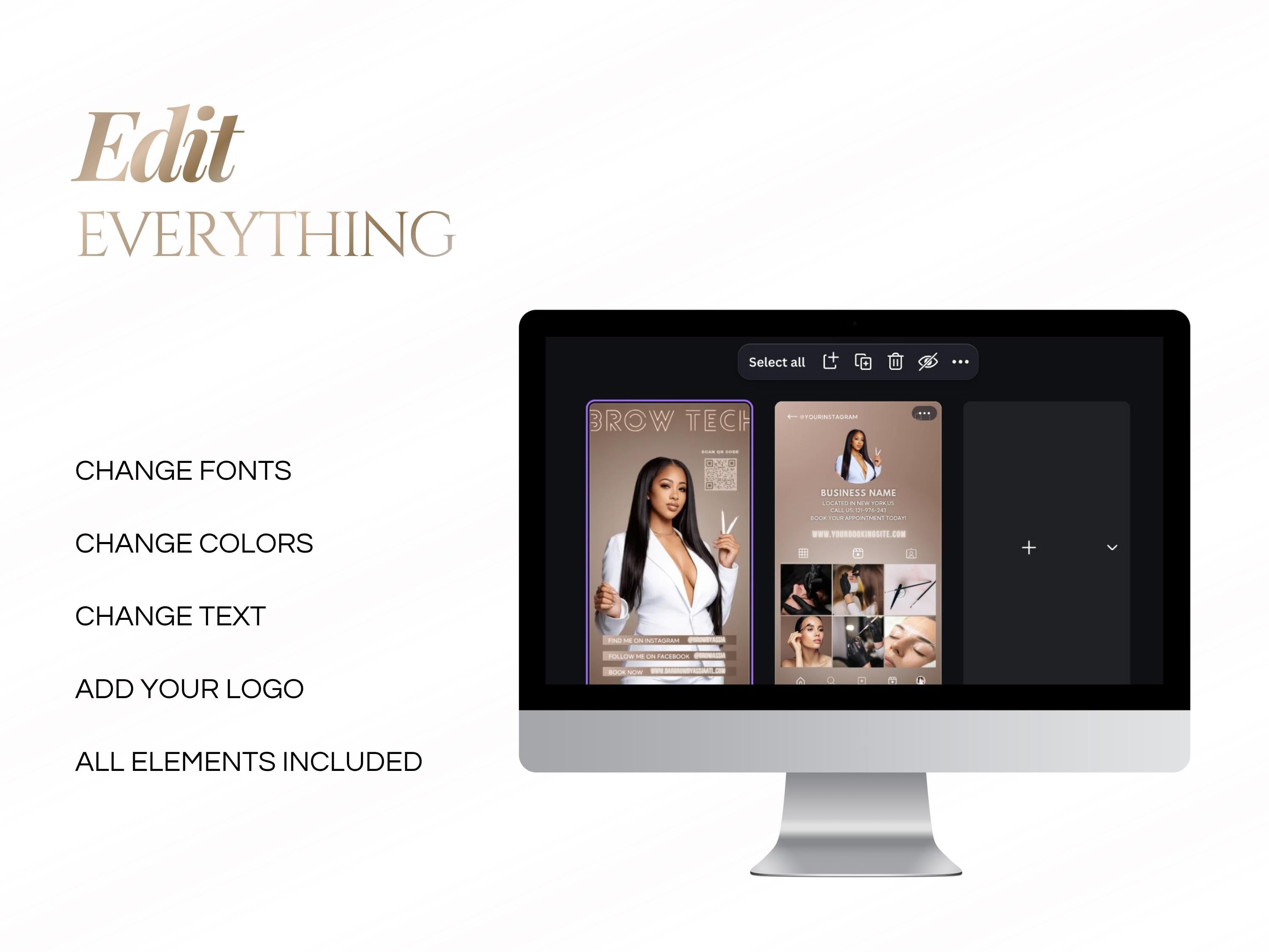 Brows Business Card Template | Editable Canva Design – product preview 4