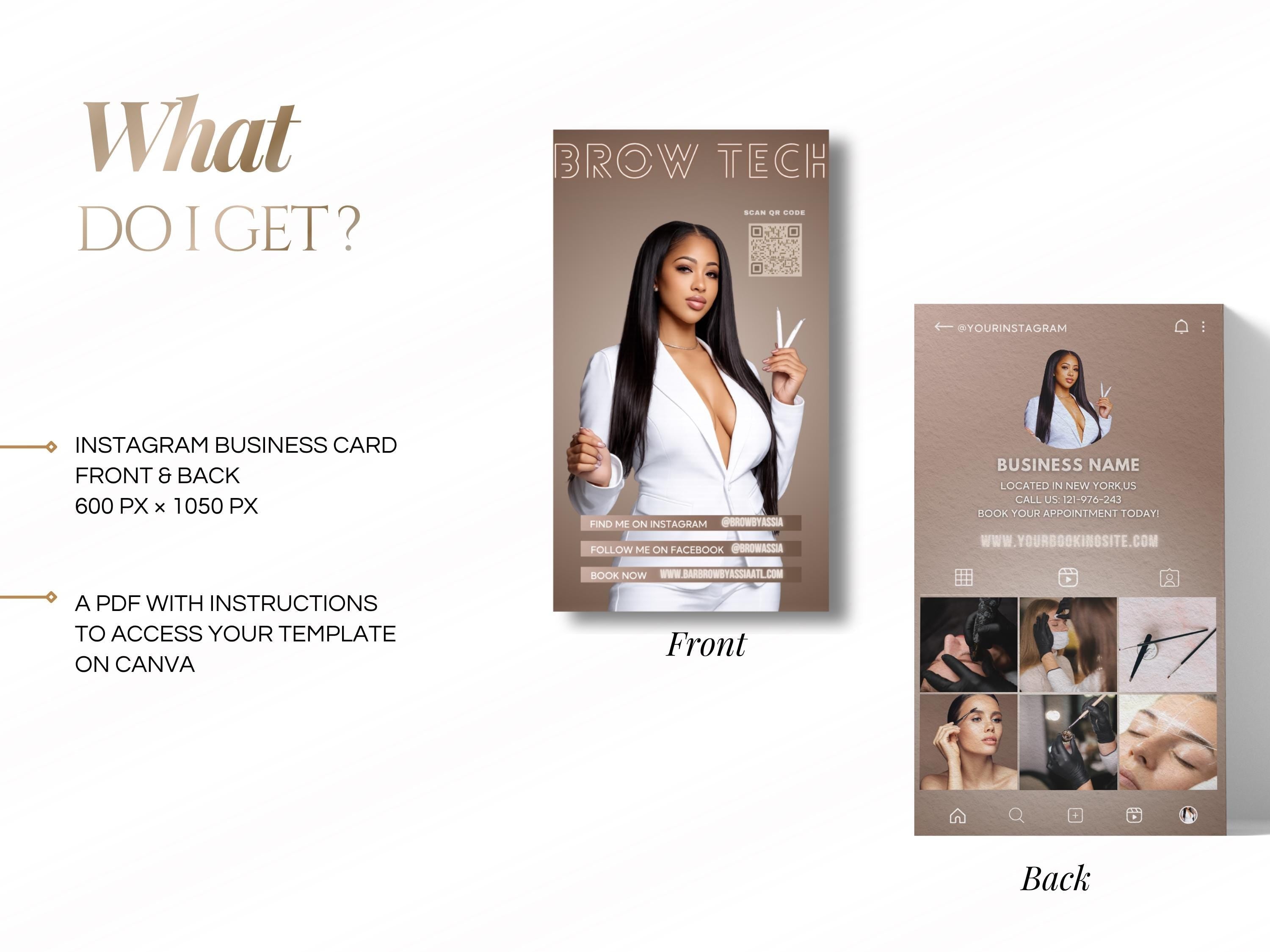 Brows Business Card Template | Editable Canva Design – product preview 2