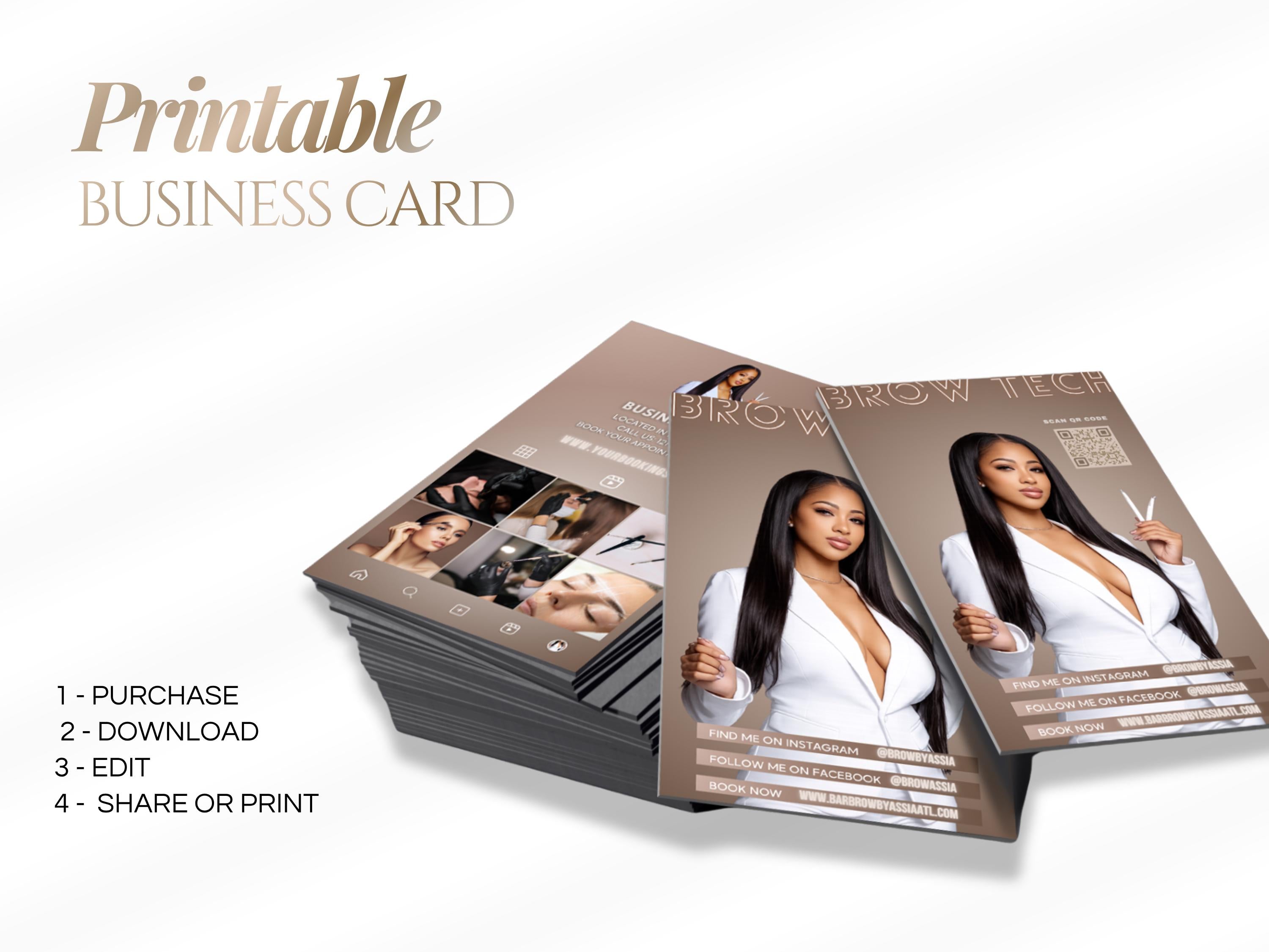 Brows Business Card Template | Editable Canva Design – product preview 3